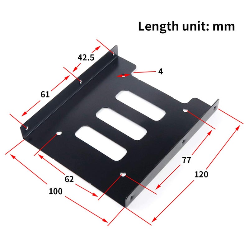 SAISN HDD SSD Mounting Bracket 2.5 to 3.5 Adapter Hard Drive Holder (Single Drive, Pack of 2) - Image 3